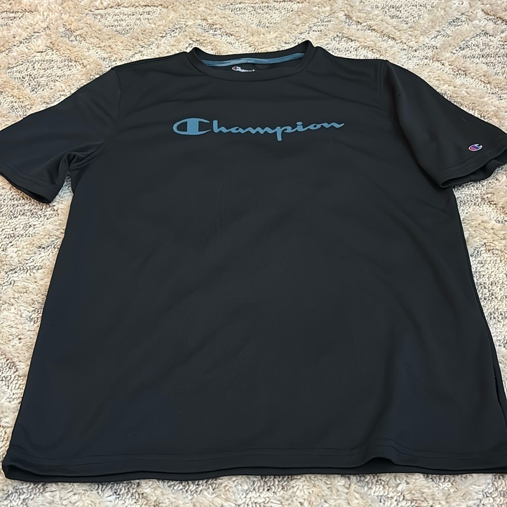 Champion athletic wear XL (18-20) black and blue short sleeve shirt